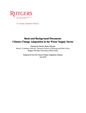 Climate Change Adaptation and Water Supply-Background
