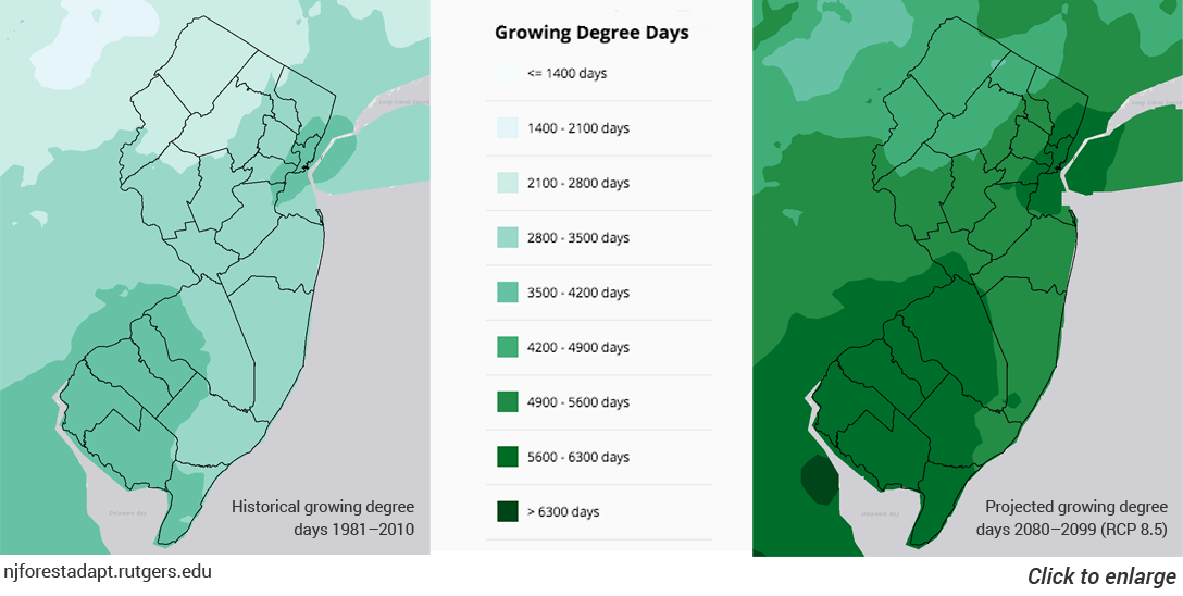 Growing degree days maps