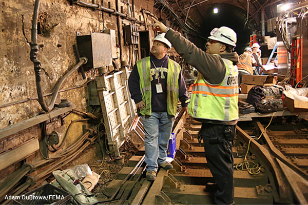 Repairing PATH train tunnel after Sandy