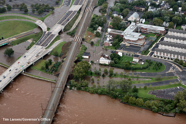 Route 29 flooded in Trenton after Hurricane Irene 2011