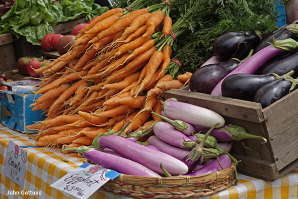 Vegetables at the Hunterdon Land Trust farmers market in Flemington, NJ