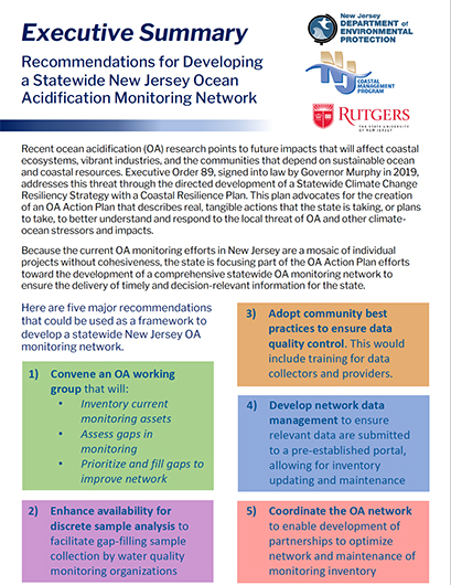 Executive summary-NJ Ocean Acidification recommendations