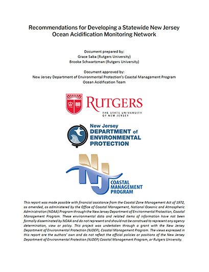 Recommendations for Developing New jersey Ocean Acidification Monitoring Network