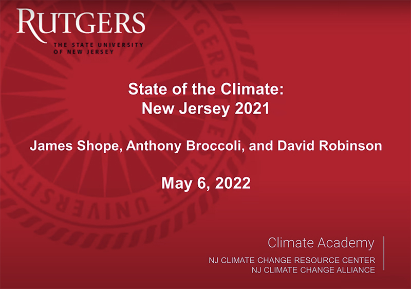 NJ State of the Climate webinar