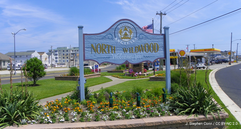 A sign saying North Wildwood Welcomes You