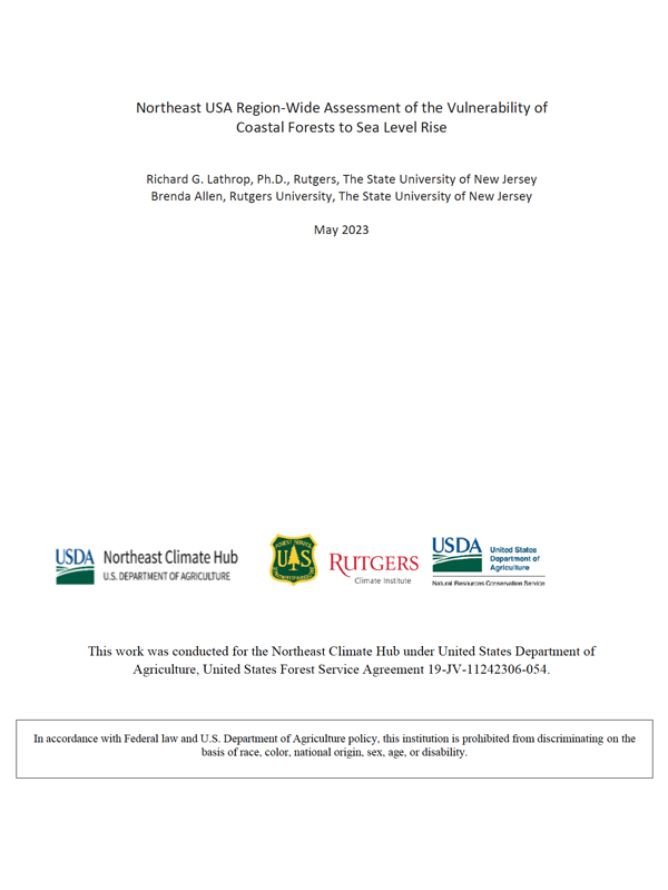 Northeast USA Region-Wide Assessment of the Vulnerability of Coastal Forests to Sea Level Rise