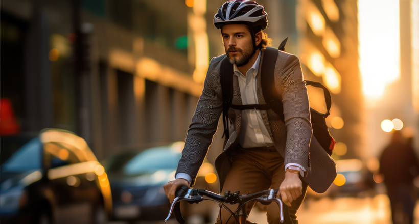 bicyclist on city street