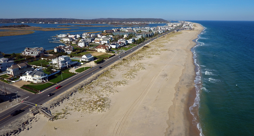 Monmouth Beach, aerial view of shoreline