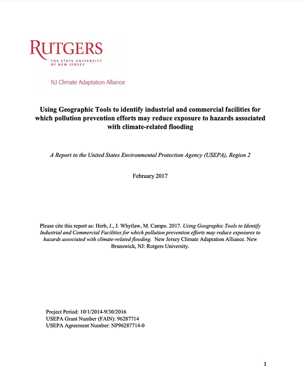 Using Geographic Tools to identify industrial and commercial facilities for which pollution prevention efforts may reduce exposure to hazards associated with climate-related flooding