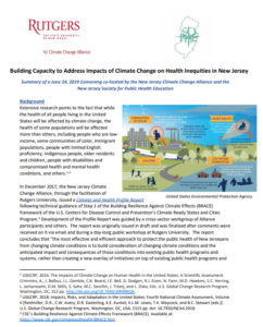 Building Capacity to Address Impacts of Climate Change on Health Inequities