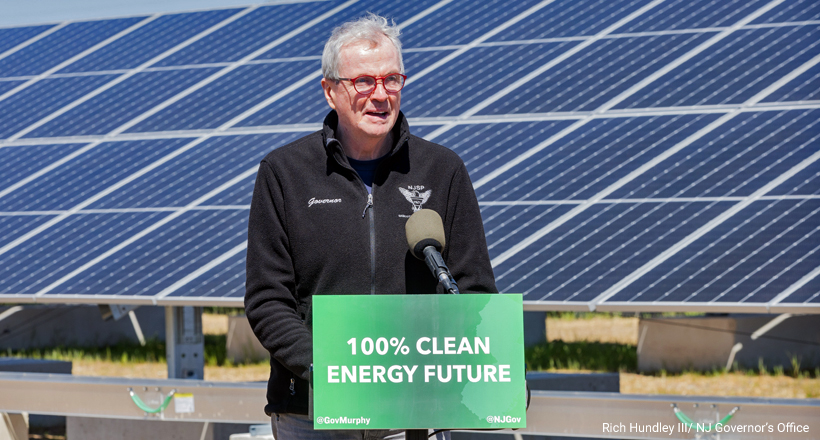 Governor Phil Murphy at clean energy press conference