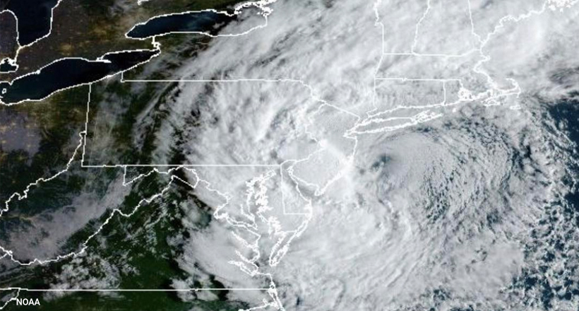 NOAA Satellite image of Nor'easter Sep 27 2026